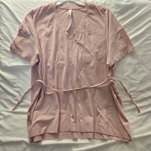 Lululemon Pima Cotton Tie Waist T-Shirt Pink 8